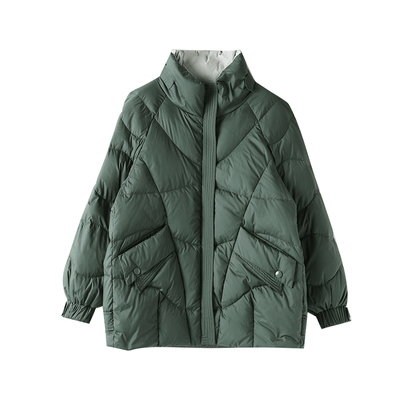 白鸭绒外套宝诗黎时尚小立领