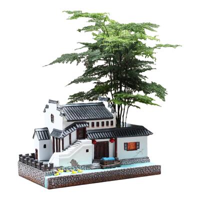 茶室装饰摆件树脂小房子盆景造景