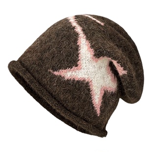 Classy key新加坡设计师联名款显脸小针织冷帽辣妹潮星星堆堆帽子