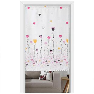 门帘布艺卧室免打孔魔术贴装饰隔断家用饭店半帘厨房玄关遮挡帘子