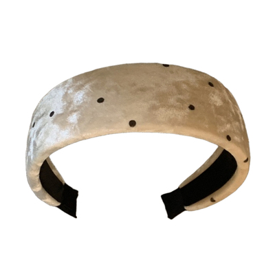 好时髦宽边丝绒波点发箍