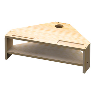 实木三角显示器增高架转角办公桌面电脑液晶屏架子键盘收纳置物架