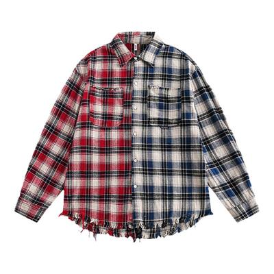 【限时优惠】拼接流苏长袖衬衫