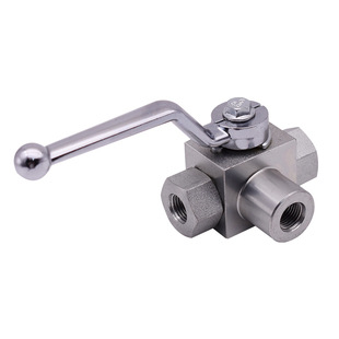 高压三通球阀液压内丝公制英制外螺纹焊接钢管二位三通阀门KHB3K