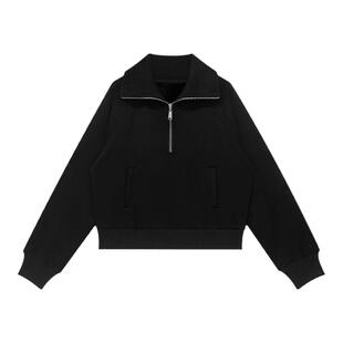 HONORE古月 高阶玩家 原创重工logo设计美式复古polo领长袖卫衣