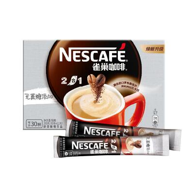 雀巢无蔗糖添加二合一速溶咖啡粉官方正品条装无糖精0反脂旗舰店