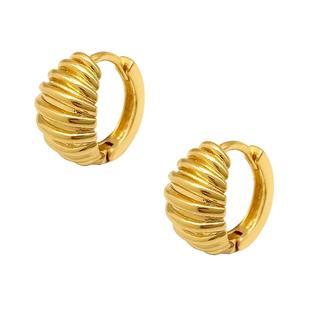 迷你法式牛角面包耳环高级感小众设计小耳圈金色通勤耳饰麻花耳扣