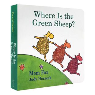 绿绵羊在哪儿英文原版绘本 Where Is the Green Sheep 儿童颜色早教认知纸板书 吴敏兰书单 搭小猪佩奇启蒙纸板书 红车绿车变变变