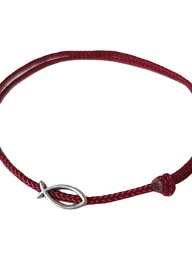 925镂空银鱼手工编织手绳