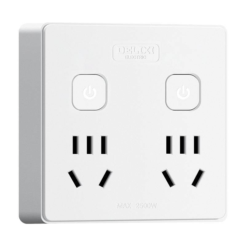 德力西86型一转四多孔转换器家用多功能分控无线拓展器