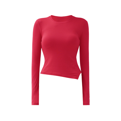 不规则瑜伽服长袖弹力修身上衣