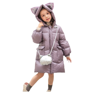 韦氏冬季儿童男童女童宝宝羽绒服外套连帽中长款洋气加厚保暖