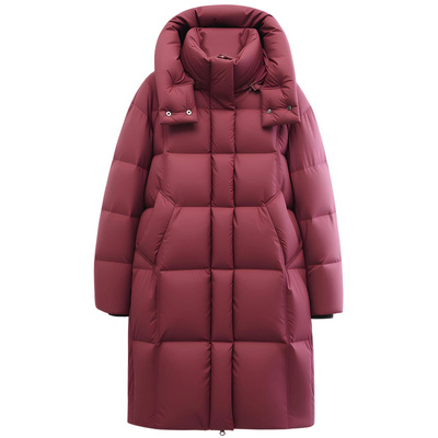 雅鹿琥珀流光女中长款保暖羽绒服