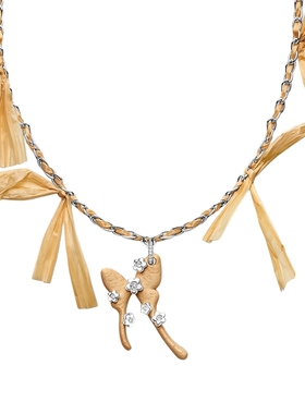 HEFANG何方珠宝绑带燕尾蝶项链