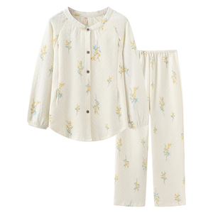 珈莹艾月子服春秋纯棉产后产妇哺乳喂奶家居服冬季空气棉孕妇睡衣