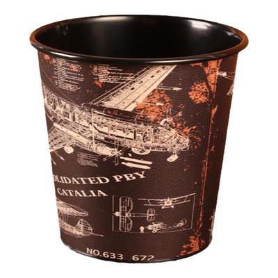 无盖圆形铁艺杂物收纳废纸篓桌面