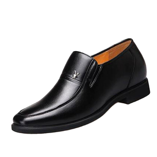 花花公子皮鞋男秋冬真皮男士商务正装男鞋超大码软皮一脚蹬爸爸鞋