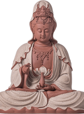 久造中式陶瓷茶室空间装饰观音