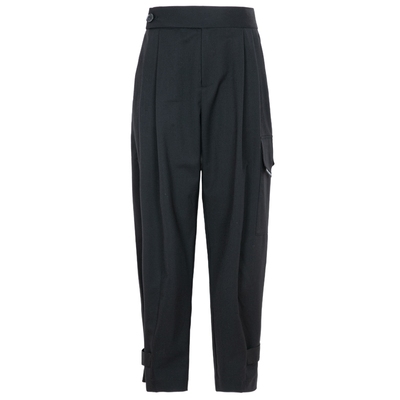 XG雪歌通勤简约绵羊毛休闲裤时尚春季新款裤袢设计束脚直筒裤女装