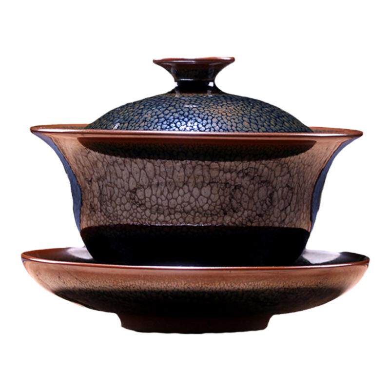薄胎建盏盖碗纯手工油滴天目品茶