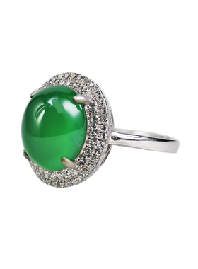 高冰透亮玉髓开口戒指NABO新中式