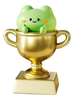 创意青蛙定制奖杯摆件颁奖纪念品