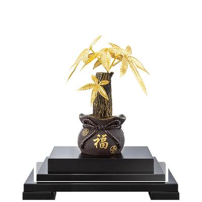 金箔发财树办公室家居装饰摆件