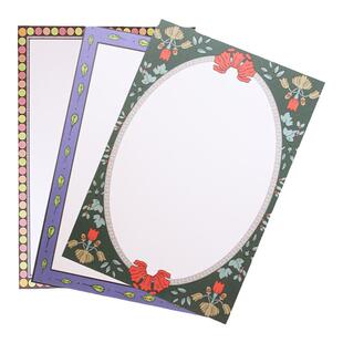 8K卡通美术边框卡纸空白裱卡纸彩色印花边仿镜片硬卡绘画裱框纸