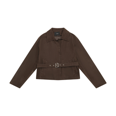 THESOONG/春季新品100%绵羊皮真皮皮衣女修身夹克外套HWPY8670