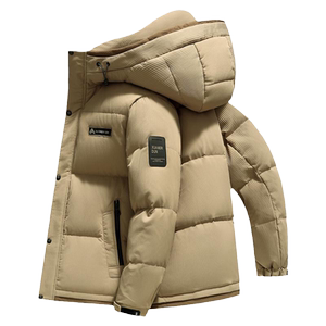 罗蒙羽绒服男短款2024冬季新款青少年连帽情侣装工装风时尚外套潮