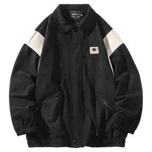 唐狮集团DESSO日系撞色休闲棒球服男款2025秋季新款宽松夹克外套