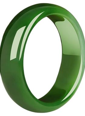 绿碧玉宽手镯和田玉碧玉涵韵珠宝