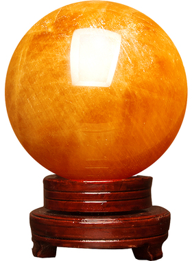 祥云卧室黄色水晶球天然矿石