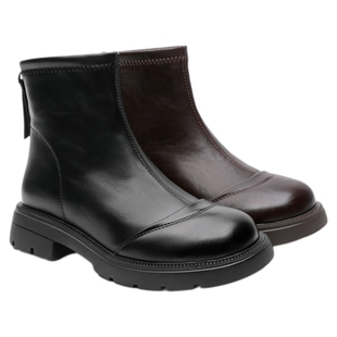 月芽儿2025冬季新款时装靴女厚底小个子高增短靴粗跟瘦瘦质马丁靴