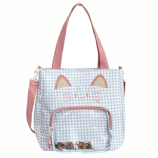 可爱谷子吧唧痛包托特包包女初高中学生大容量上课包手提袋单肩包