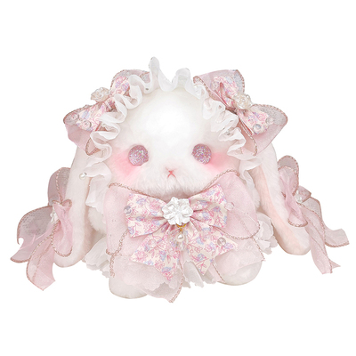 【栀子】熊兽家Lolita垂耳兔玩偶包原创蝴蝶结可爱毛绒包珍珠手作