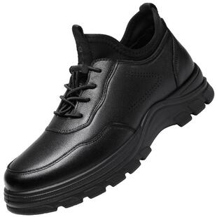 强人3515休闲皮鞋女冬季保暖加绒鞋棉鞋黑色通勤鞋工作鞋运动皮鞋