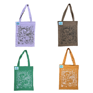 UnsocialNight奥莉蛙联名插画印花托特包便携可折叠大容量环保袋