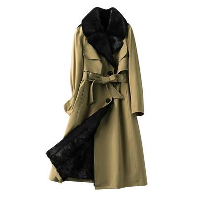 派克服中长气质水貂毛可拆卸内胆