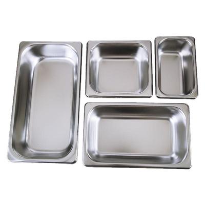 不锈钢份数盆加热快餐盆厨房盛菜盆分数盆带盖方盆自助餐盆方餐盘