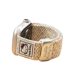 匠戴适用iwatch11表带苹果S9手表applewatch8新款KT猫编织S10尼龙腕带S8夏天运动7高级se3创意可爱女生男智能