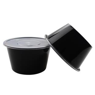 一次性透明1250ml圆形打包盒商用外卖快餐盒塑料饭盒加厚汤碗带盖