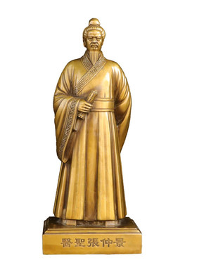 纯黄铜张仲景站像摆件药王张仲景