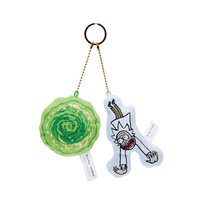 HUGKIS瑞克和莫蒂毛绒对子挂件趣味按压发声包挂玩偶潮玩周边礼物