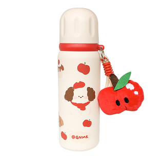 可爱保温杯女生大容量高颜值带盖吸管水杯女2025新款学生双饮杯子