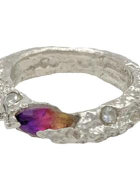 T.MAJOR纯银戒指肌理碧玺