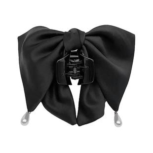 高级感珍珠蝴蝶结抓夹女2025新款发夹后脑勺头饰盘头发的夹子发卡