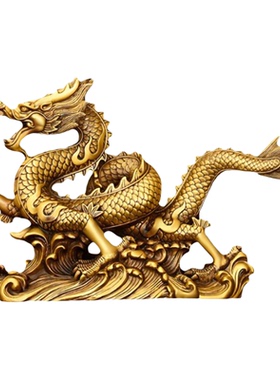 黄铜金龙戏珠所求皆得祥龙献瑞