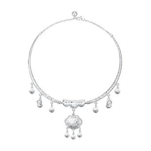 【中国黄金】珍尚银宝宝足银项圈儿童平安锁婴儿满月周岁生日礼物