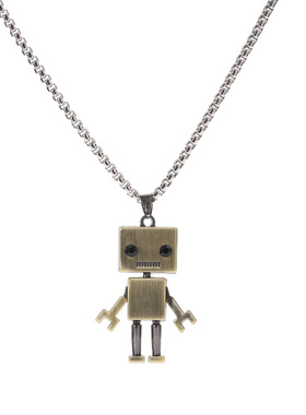 自制钛钢机器人街头毛衣链挂件